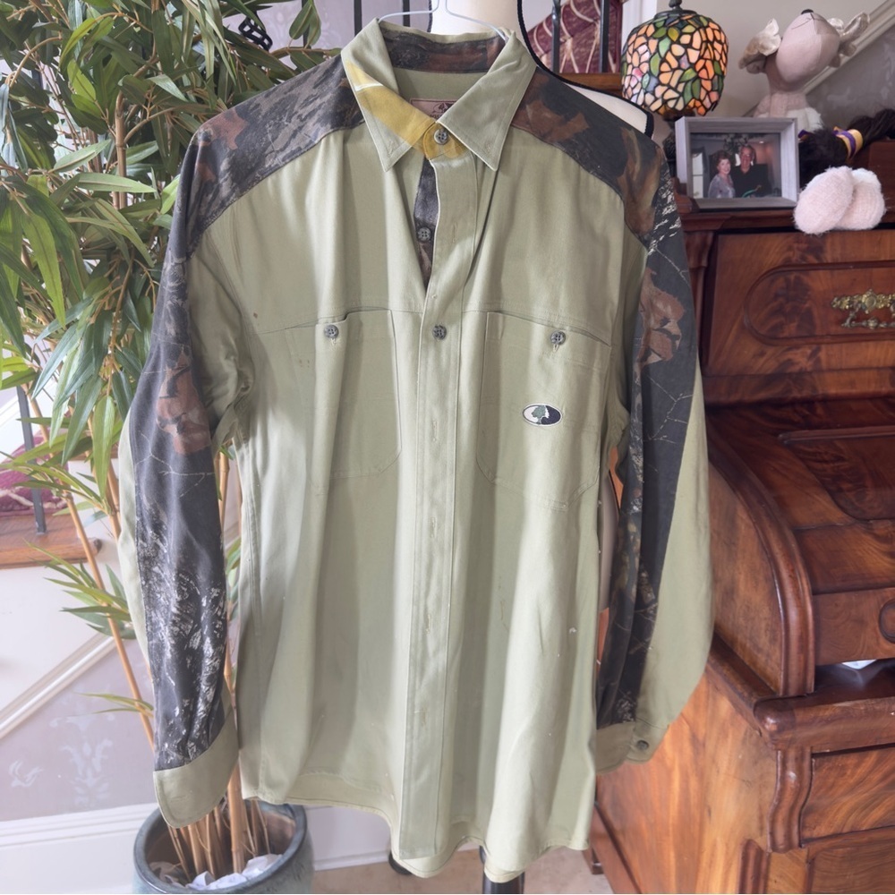 MOSSY OAK men’s large camouflage hunting shirt very good condition large - Picture 2 of 11